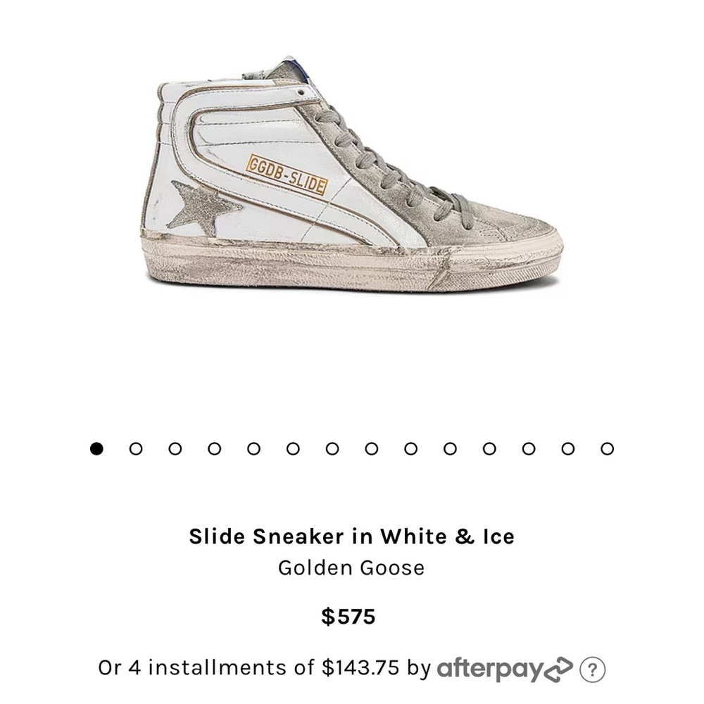 Golden Goose Slide in white & ice / size 36